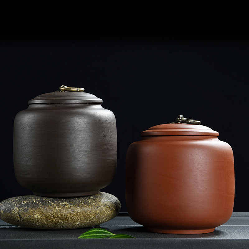 Large violet arenaceous caddy fixings storage tank in pu save tea tea POTS awake ceramic seal storage tank household packing box