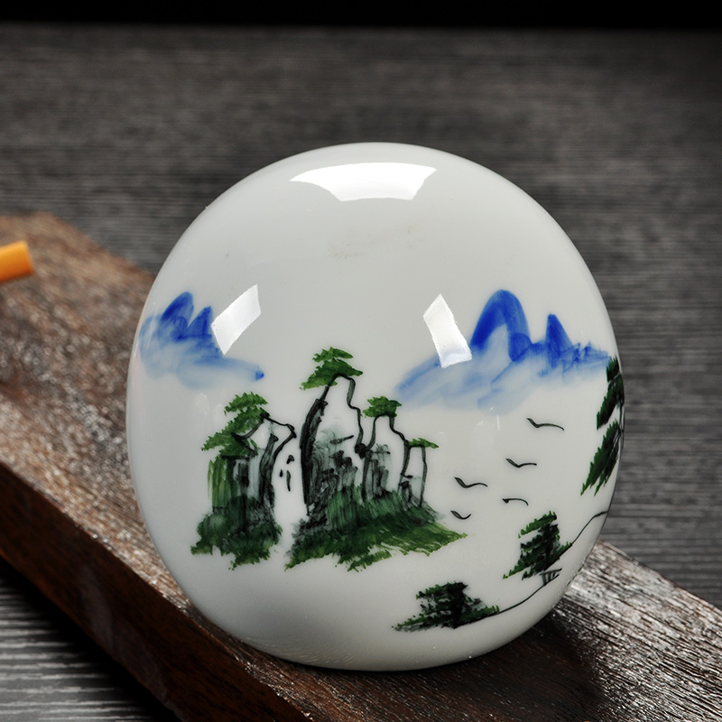 Hao chun landscape ashtray ashtray ceramic hand - made celadon lotus small ashtray egg - shaped wind type ashtray