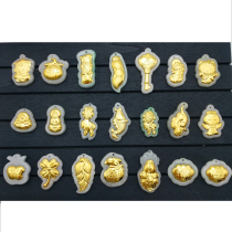 Special gold inlaid jade Angel blessing bag four-leaf clover Guanyin Buddha pendant insurance gold shop celebration opening ceremony