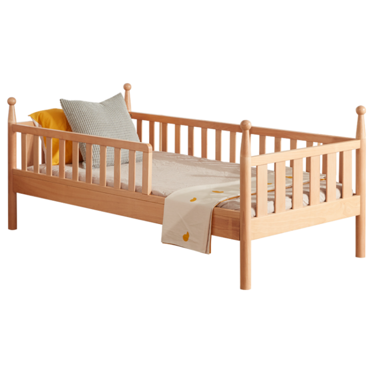 babu children's bed solid wood crib widened splicing bed big bed twin bedside bed baby bed with guardrail