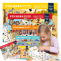 Large-size repeated stickers books electrostatic pattern animal kindergarten paste childrens toy creative