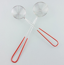 Stainless steel Pearl special colander soup spoon dumpling line leak multi-purpose cooking colander hot pot red handle Pearl leak net