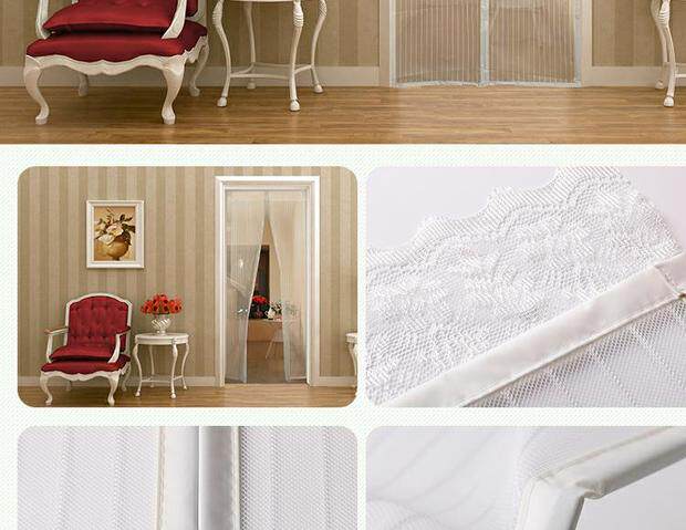 骄阳防蚊纱门门帘 高档静音防蚊蝇磁性软纱门纱窗 条纹沙门定做