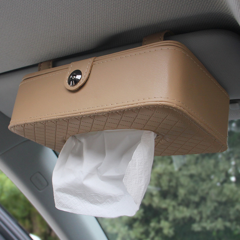 creative car armrest box, car tissue box, paper pumping sun visor, hanging napkin, multi-function pumping box