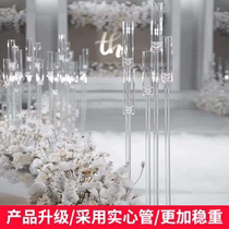 Wedding acrylic backgammon crystal transparent Candlestick luminous candle road guide lamp wedding hall decoration props