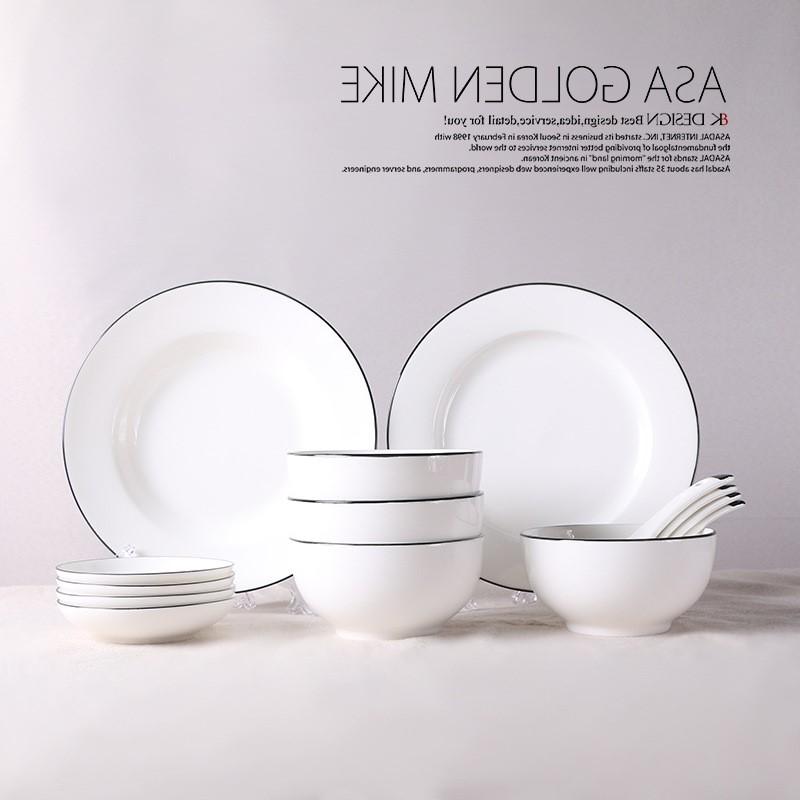 The kitchen bowl chopsticks tableware ceramic bowl dish dish hotel gift set hand touchline job new dishes