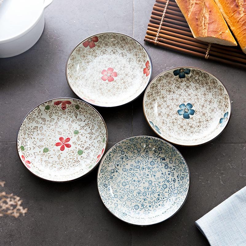 The Japanese kitchen ceramic fruit dish plate and wind series small dishes creative home dinner plate tableware plate