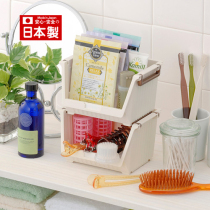 Japan imported desktop cosmetics storage can be superimposed lipstick nail polish sorting box dressing table storage basket