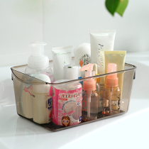 Bathroom multifunctional transparent desktop storage box can be superimposed kitchen bathroom finishing box desk storage box