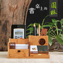 Office Desktop Multi-functional With Drawer Creative Large Culture Light Luxury Simple Natural Bamboo