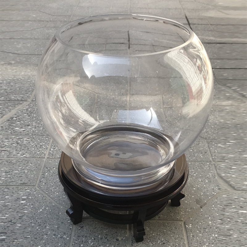 50cm大号特大号加厚圆形玻璃鱼缸40cm圆球形圆鱼缸圆型客厅玻璃缸
