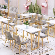 Milk tea shop table and chair combination net red simple coffee shop sweet shop restaurant negotiation net red fresh catering furniture
