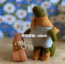 Small turtle vegetarian body clothes scarf Mknit stick needle wool braided doll figure decontextulated text tutorial Chinese