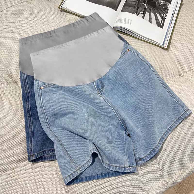 Pregnant woman shorts female summer outside wearing thin jeans 50% wide leg summer pants small sub loose medium pants summer dress-Taobao