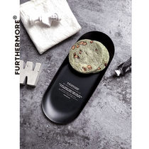 ins Wind black original design frosted English tray small jewelry storage props stainless steel tray