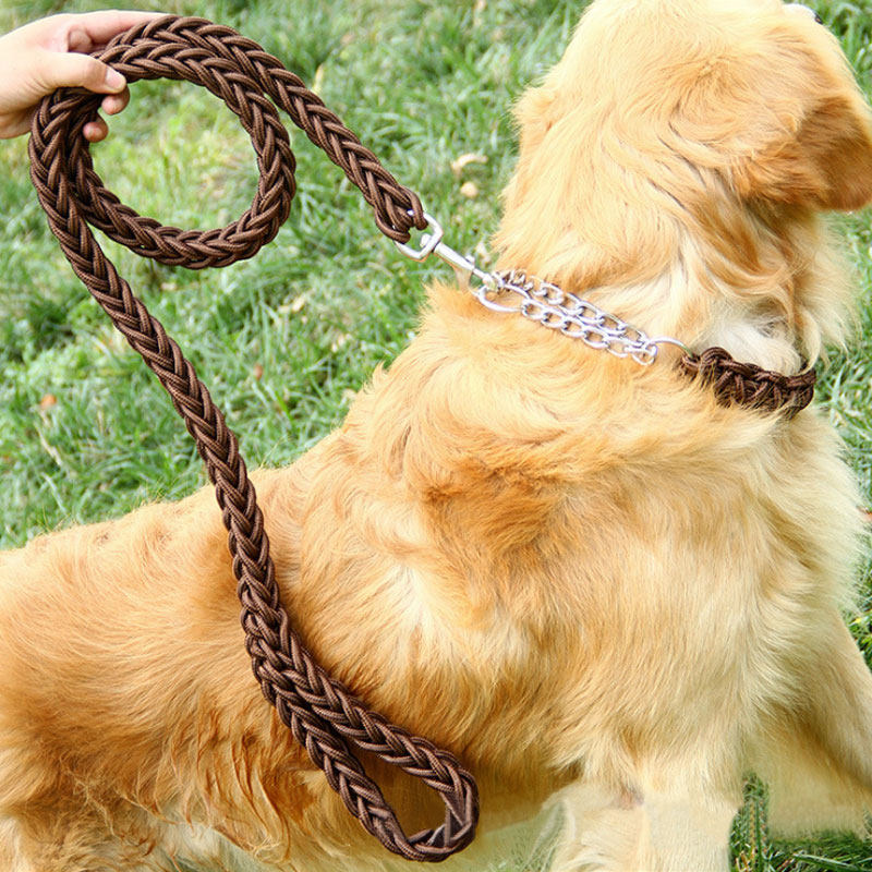 中大型犬牵引绳半p链p绳狗绳狗链子大狗狗用品遛狗绳金毛拉布拉多