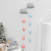 Nordic childrens room clouds stars hanging ornaments kindergarten classroom reading corner cute princess cartoon girl decorations
