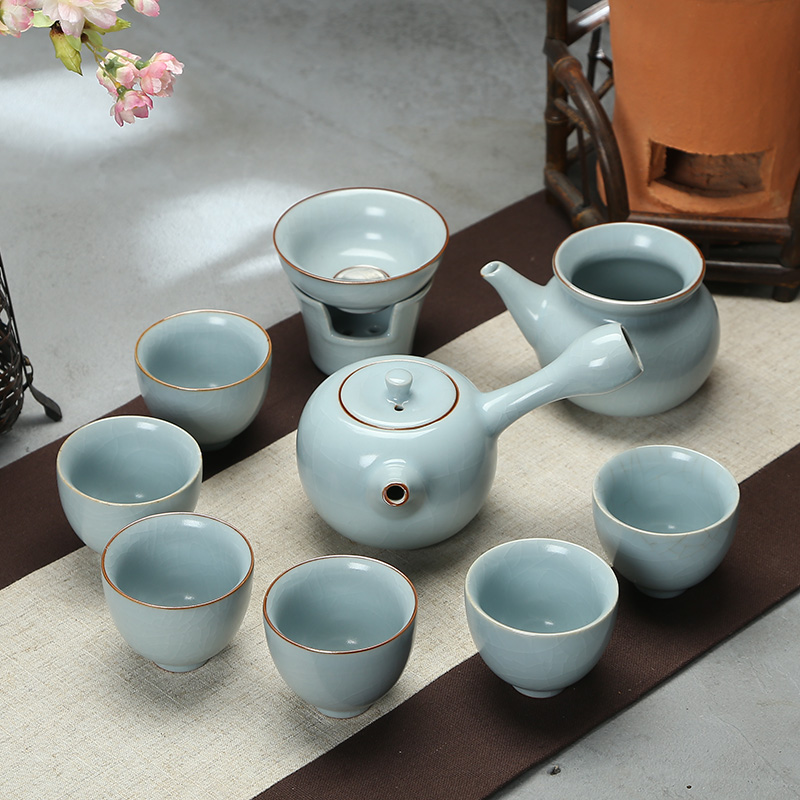 Ding heng, a complete set of kung fu tea set open piece of ice to crack your up ceramic teapot tea cup set gift box