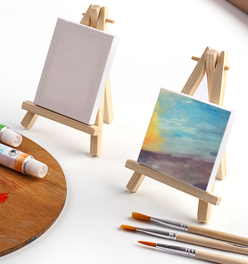 快力文小油画框空白油画内框迷你画架丙烯颜料油画板布框桌面小画架