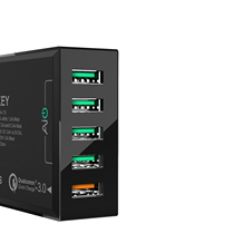 AUKEY PA-T15 Qualcomm QC3 0 fast charger multi port USB US gauge black phone tablet universal