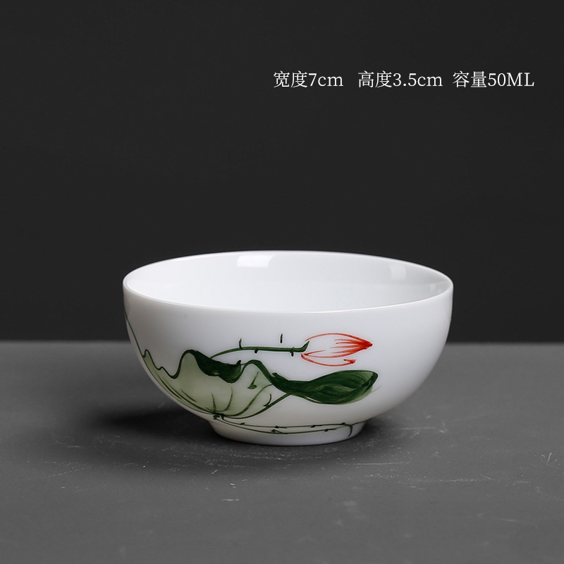 Household ceramic tea set kung fu tea cup single CPU single celadon hand - made master carp fish fish only a cup of tea cups of move