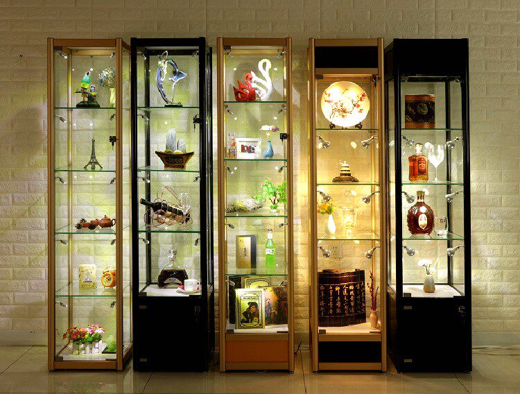 化妆品玻璃展示柜手办展柜透明产品陈列柜礼品模型柜家用乐高展柜