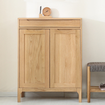 Solid Wood Shoe Cabinet Pure Solid Wood Domestic Door Multilayer Shoe Closet Two Doors Three Doors Small Family Type 80 1 m Oak Shoe Cabinet