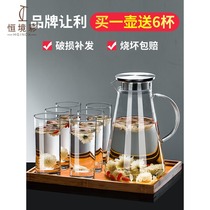 Cold water kettle Glass kettle Heat-resistant explosion-proof cold water kettle High temperature resistant cold water cup Household water filling teapot tie pot set