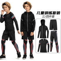 Children Tight Clothes Training Uniform Speed Dry Clothes Boys Girls Autumn Winter Football Basketball Badminton Conserved Fitness Suit Suit