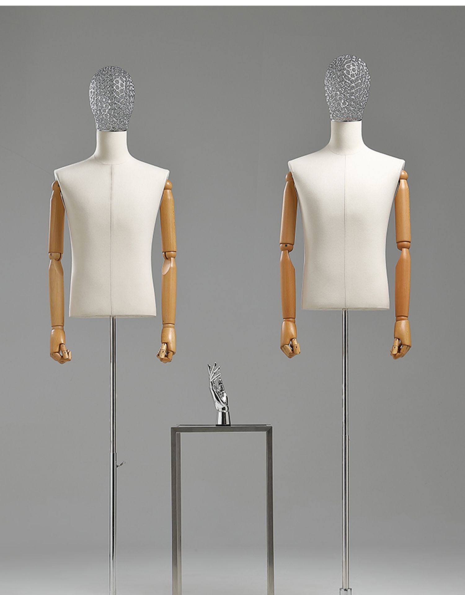 服装店模特道具男半身高档万向轮带头模特架子男装橱窗人台展示架