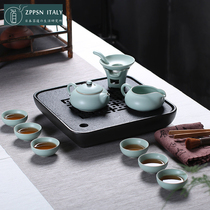 Italy ZPPSN Japanese-style Ru Kiln ceramic Kung Fu tea set accessories Household simple complete set of tea tray teacup