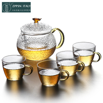 Italy ZPPSN Japanese-style glass teapot tea set household simple high temperature resistant thickened single pot Kung Fu tea set