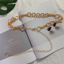 Metal Circular Loist Chain Lady Simply European and American Wind Chain Belt with Dress Han Link Line Belt