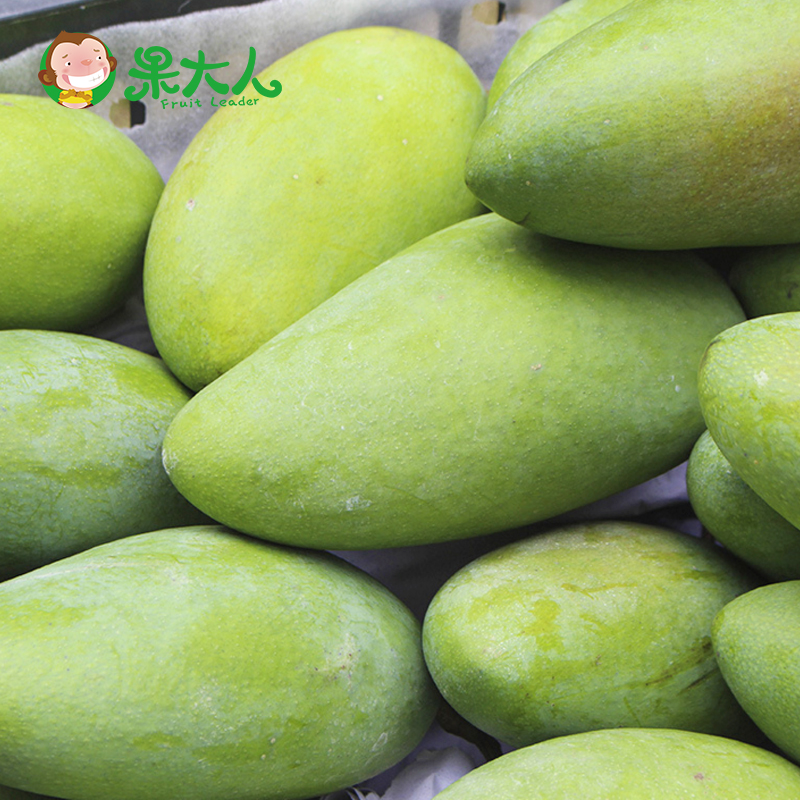 【果大人】 共发8斤 越南进口新鲜水果青皮大青芒果包邮 5斤送3斤