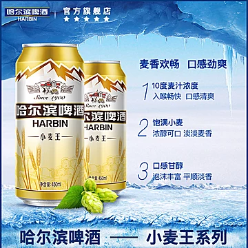 哈尔滨啤酒小麦王450ml*24听*2[5元优惠券]-寻折猪