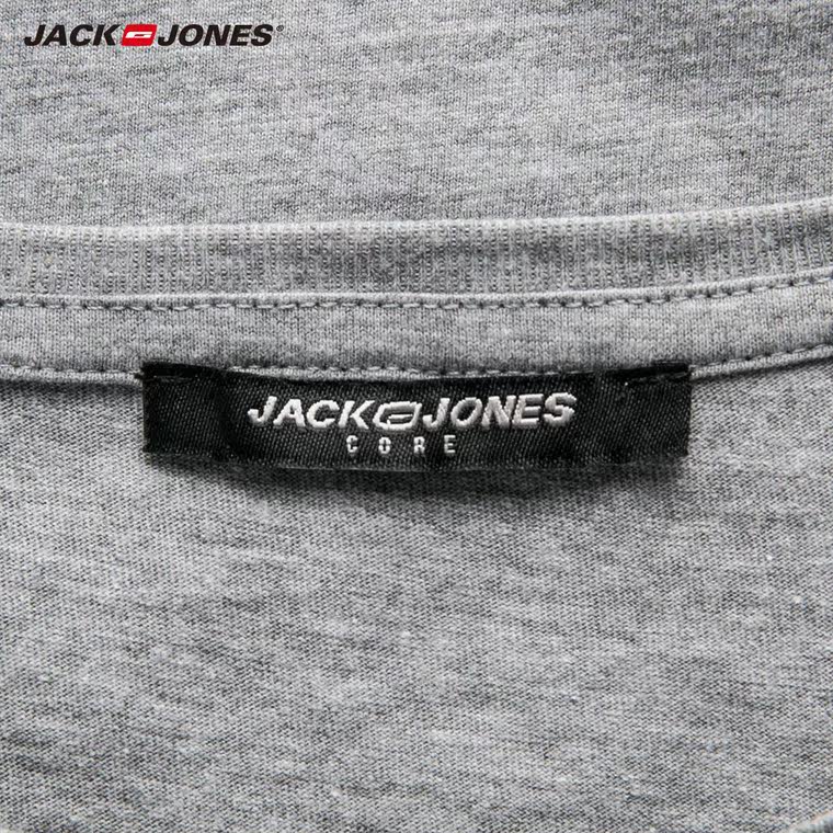 5折JackJones杰克琼斯棉质字母印花薄款短袖T恤C|215201038