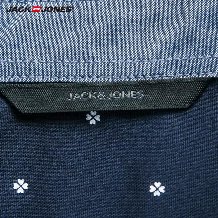 爆JackJones杰克琼斯纯棉磨毛男装修身扣领衬衫E|215305006