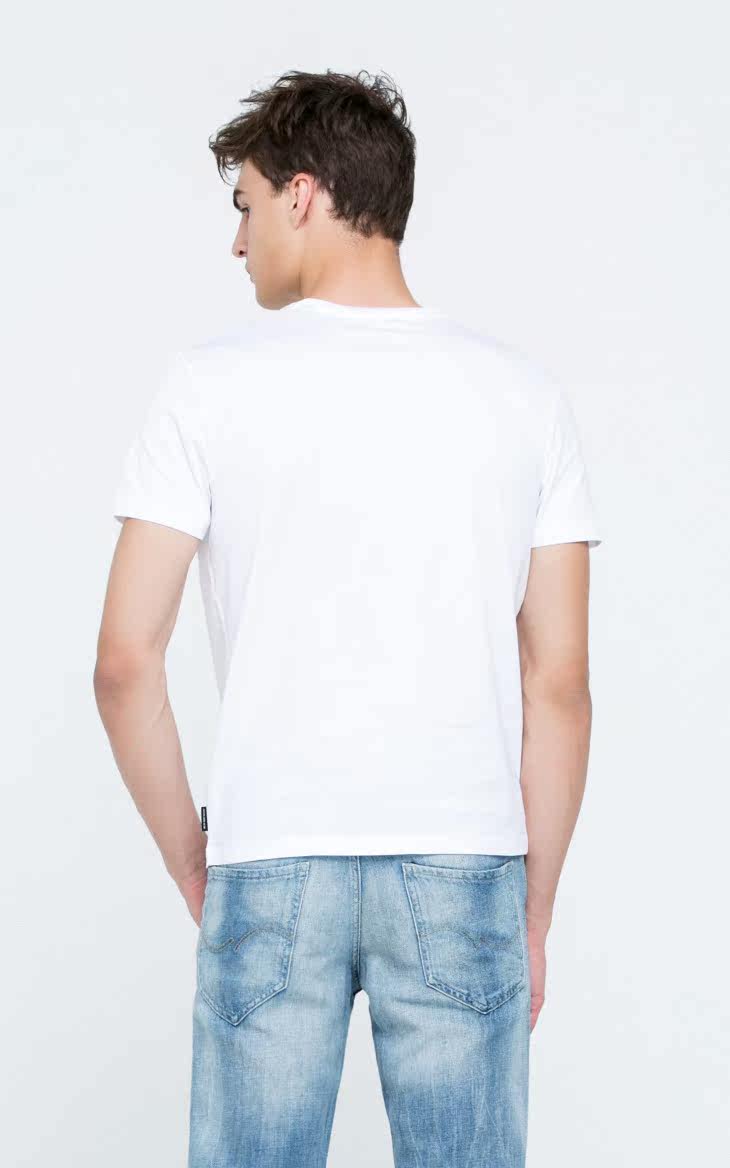 暂下架杰克琼斯春男纯棉植绒印花合体短袖t恤c|215301034