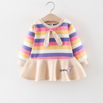 Girl dress foreign spring and autumn children little girl striped princess skirt 0 1 1-3 years old baby baby Autumn dress