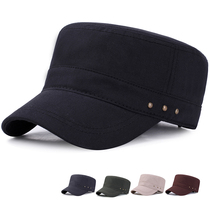 Hat mens cap spring and autumn outdoor trend mens hat Korean version of fashion leisure spring hat Flat top hat Military hat