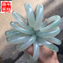 Myanmar jade bracelet natural A goods Jade noble concubine jade bracelet Yang green floating flower ice jade ware