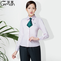 Crane's autumn postal work clothes female pink lady shirt bank long-sleeved shirt postal work uniform