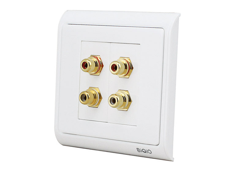 n86-902 610h 610h 双莲花音频焊接插座 功放音响多功能墙插