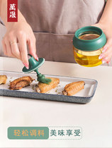 Kitchen seasoning jar glass condiments bottle salt monosodium glutamate seasoning jar spoon lid set household honey bottle