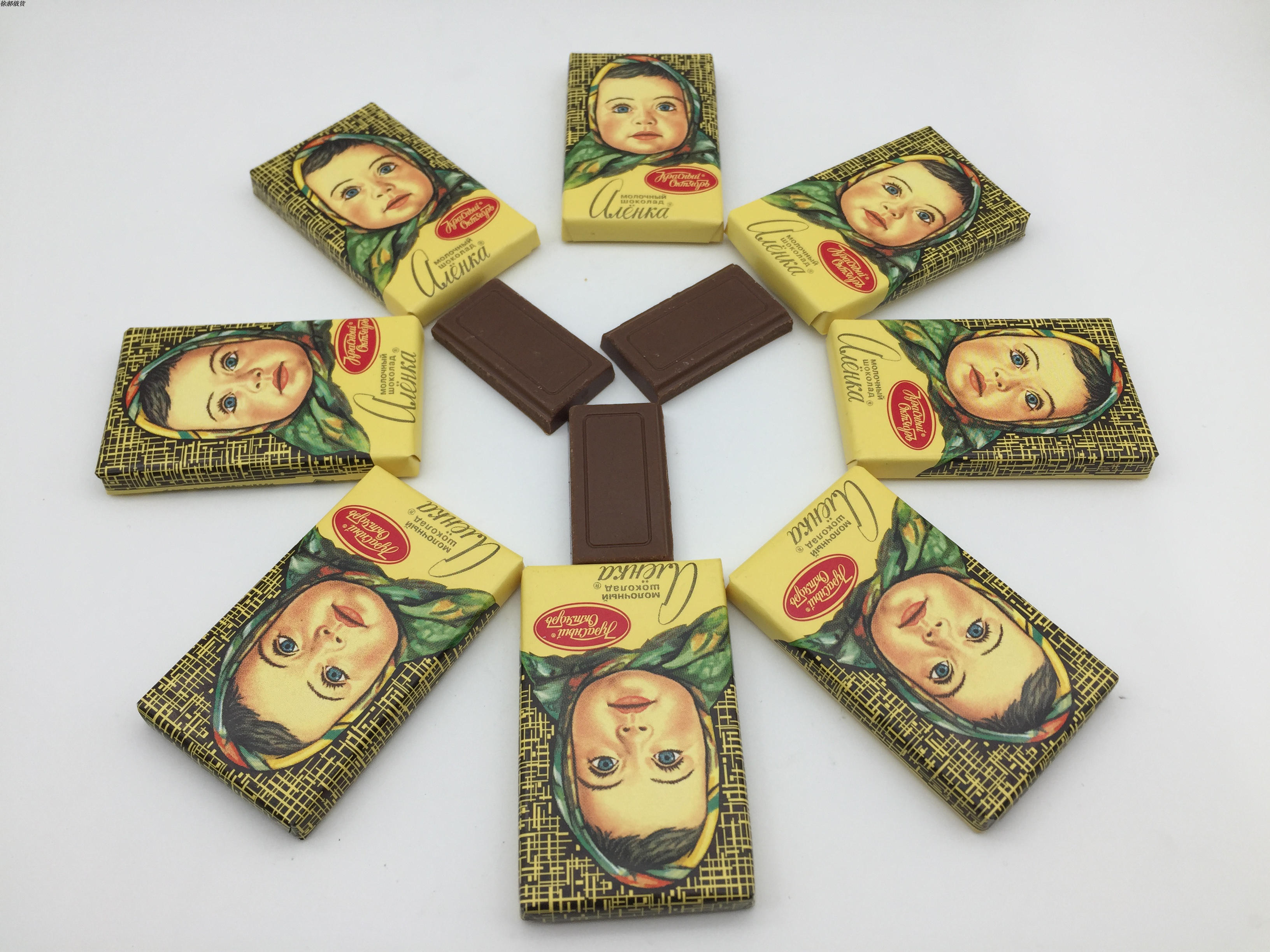 俄罗斯进口牛奶黑巧克力卡大头娃娃礼盒42小块原味零食包邮