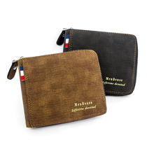 Mens wallet Short paragraph 2022 new Korean version brief retro multi-card drivers license zipper zero money clip youth tide