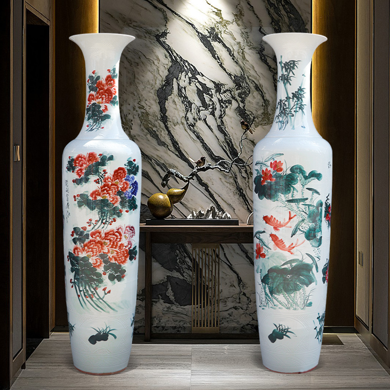 Jingdezhen ceramic hand - made the French hotel opening place large vases, Chinese style living room office decorations