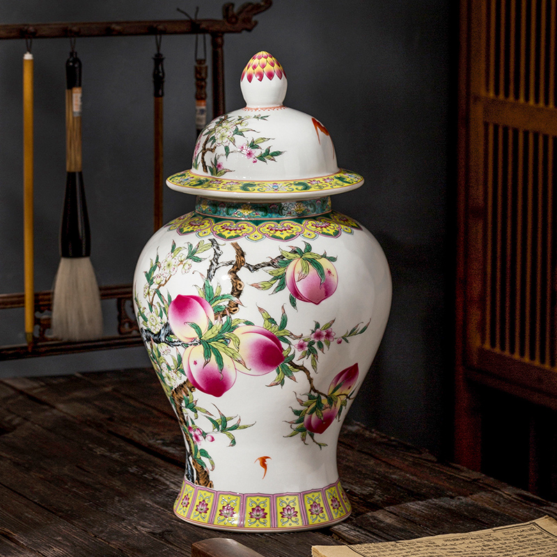 Jingdezhen ceramic can live long and proper general antique vases, antique Chinese style household study office furnishing articles