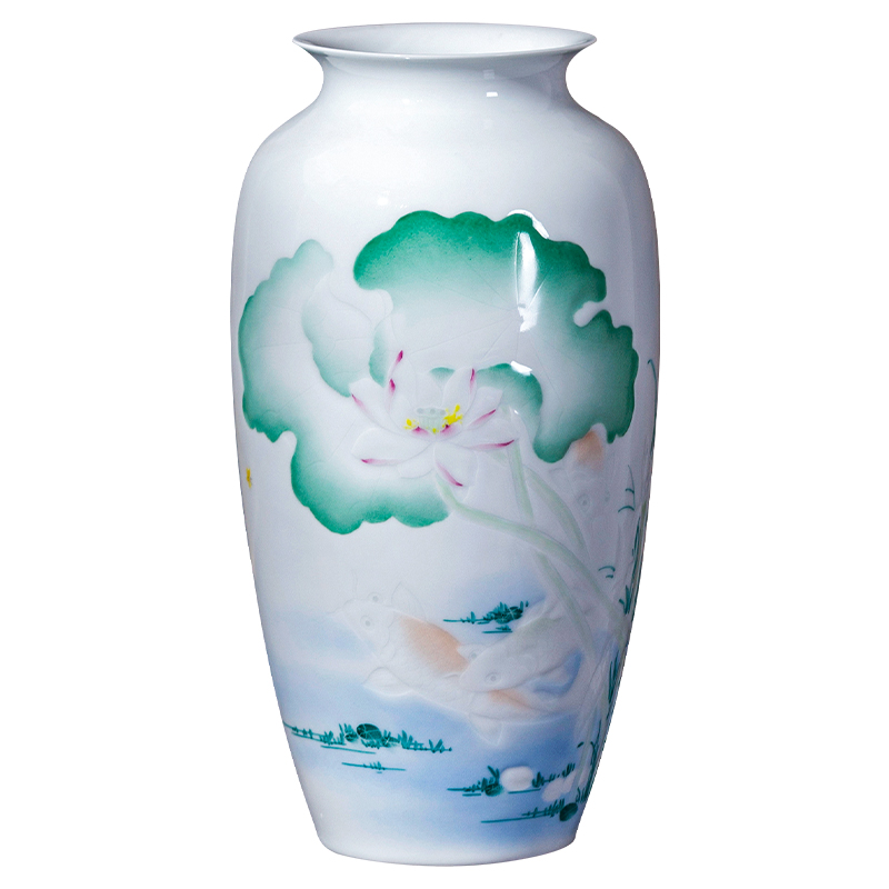 The Master of jingdezhen ceramic hand - made enamel vase of new Chinese style furnishing articles sitting room adornment handicraft carving knife clay