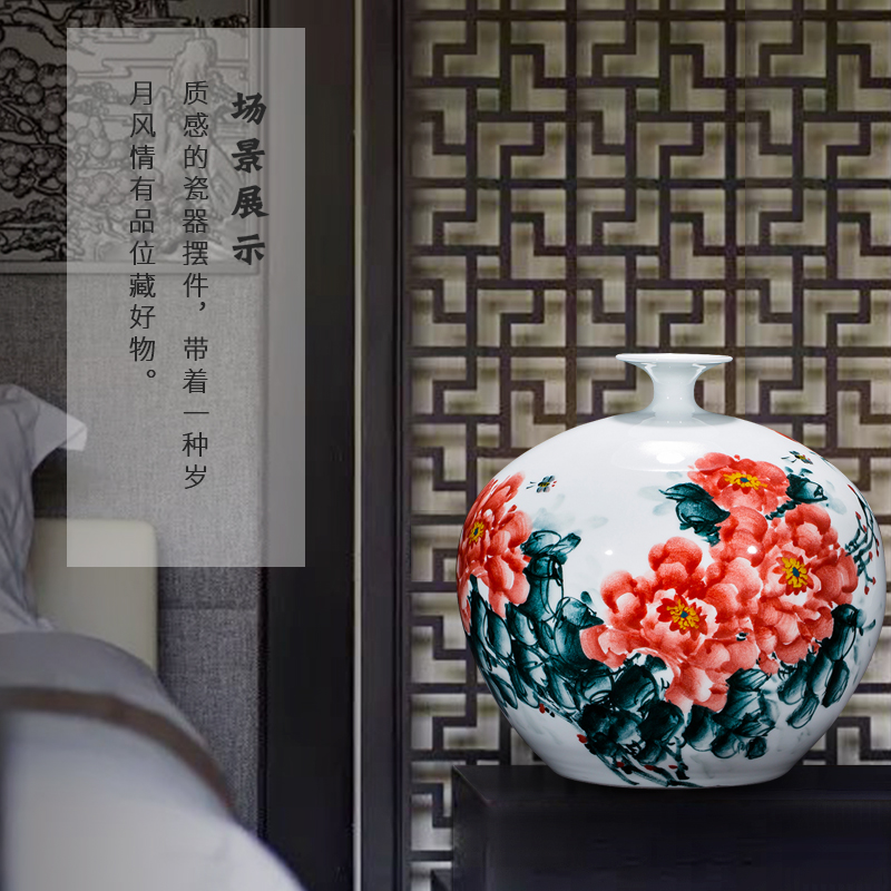 Jingdezhen ceramic vase master Chinese hand - made porcelain of pomegranate sitting room porch home decoration flower arranging furnishing articles